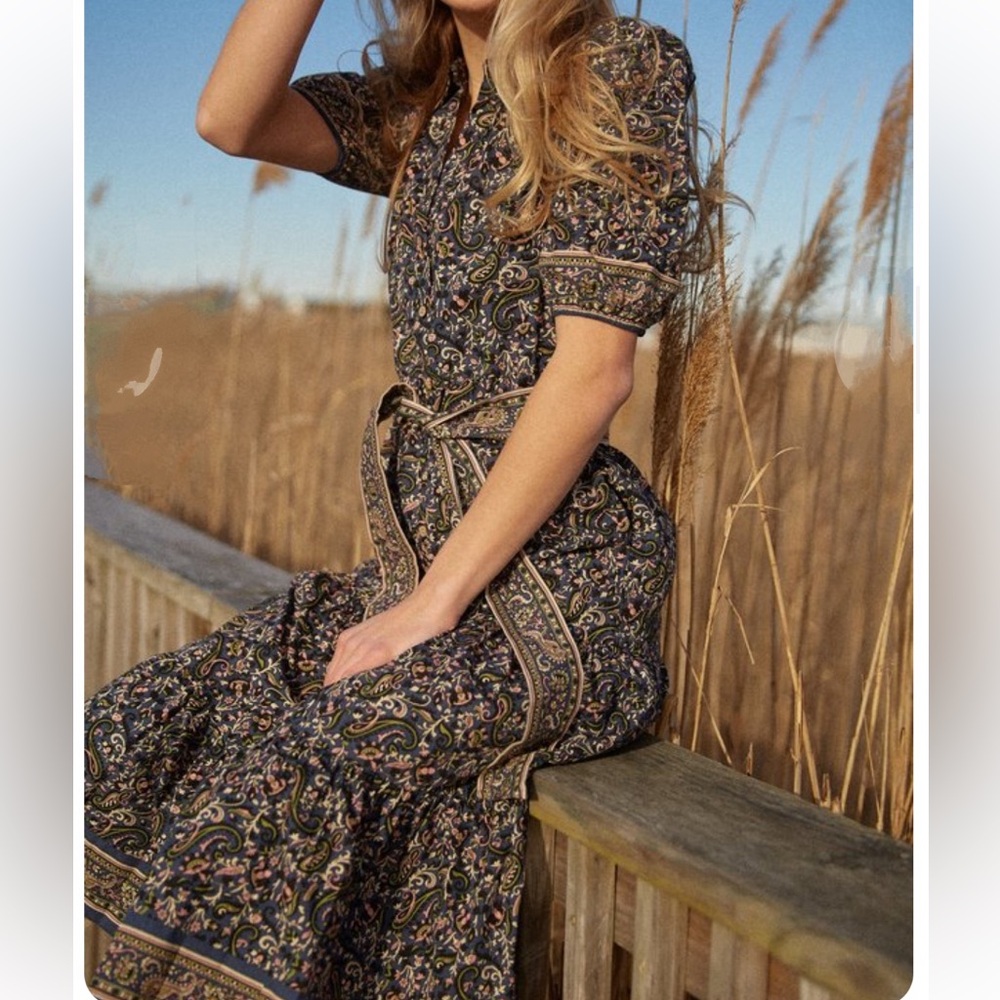 Veronica Beard Black Floral Midi Dress - Picture 15 of 15